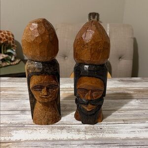 Source Unknown Wooden Sculptures - Brown and Black